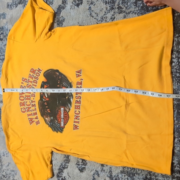 Harley-Davidson Motorcycle T-shirt yellow size medium men's Winchester Virginia - Picture 6 of 6